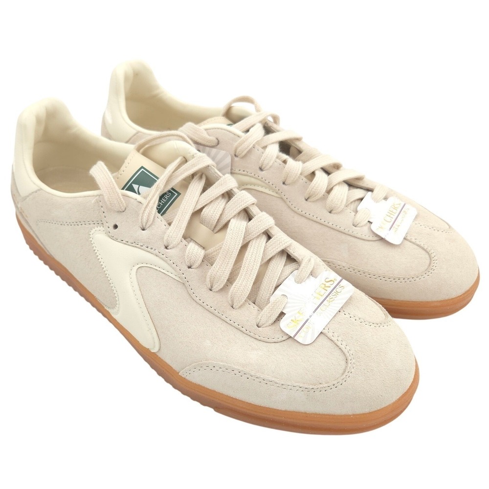 Skechers Hotshot Azir Sneakers Mens 11 Beige Suede Court Classics Shoes NEW